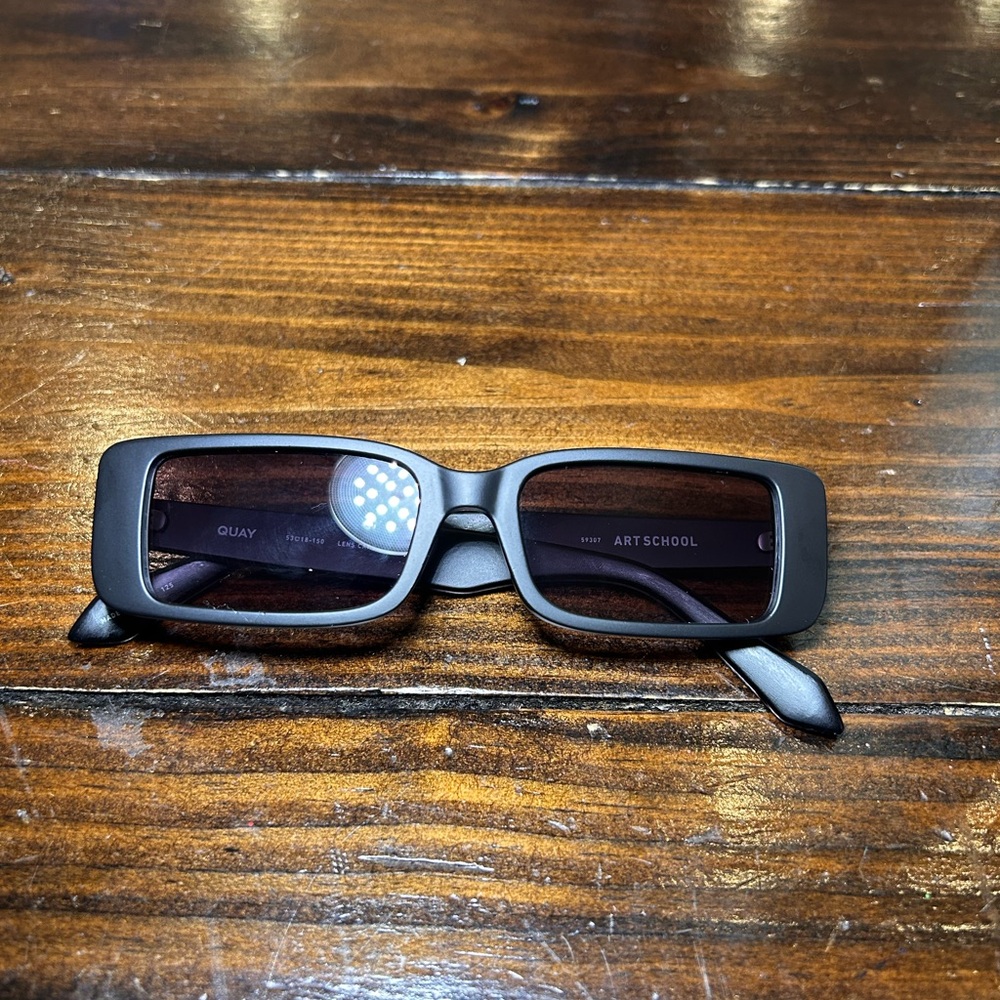 Quay Australia Black Rectangular Glasses